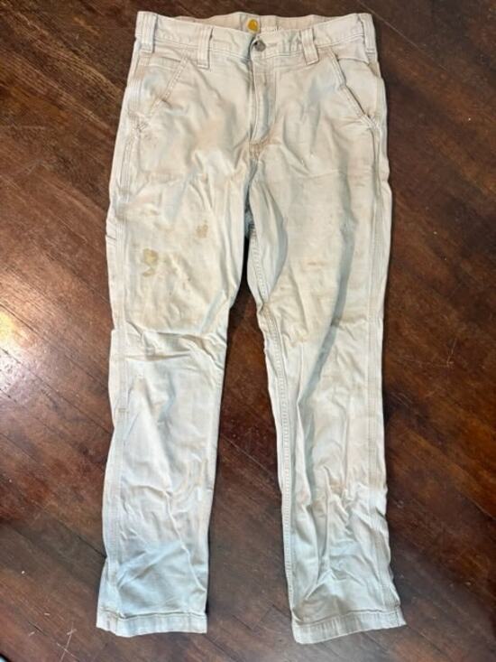 Carhartt Other - Carhartt Relaxed Fit Work Pants 32x32 Khaki Utility Distressed